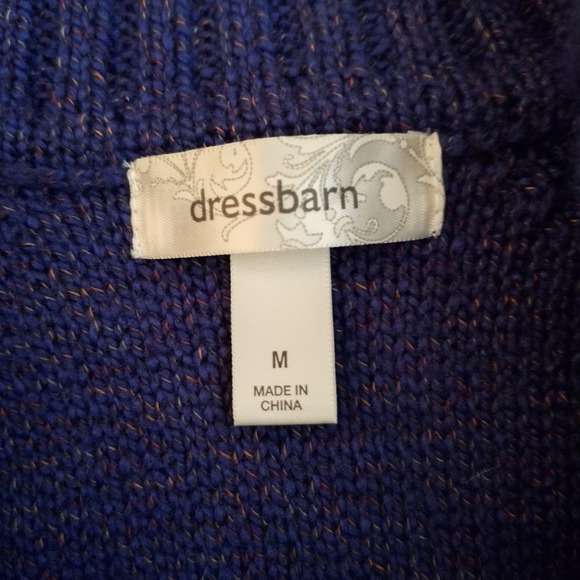 dressbarn Women's Royal Blue Cowl Neck Short Sleeve Sweater - Picture 5 of 8